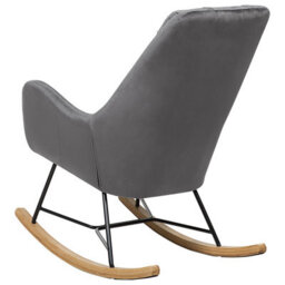 Beliani Rocking Chair Arrie Velvet Dark Grey - thumbnail 5