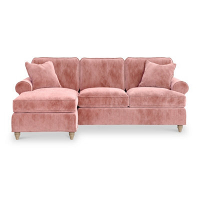 Alfie Plum Left Hand Chaise Sofa For Living Room - Fully Assembled By Roseland Furniture - image 1