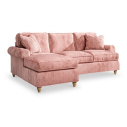 Alfie Plum Left Hand Chaise Sofa For Living Room - Fully Assembled By Roseland Furniture - thumbnail 2