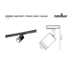 Nordlux Rondielink Metal Track Spot Light Adjustable Head Black,mains - thumbnail 6