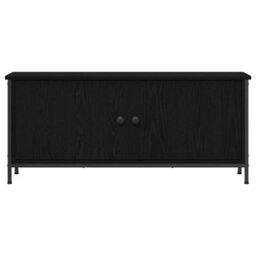 Berkfield Black Oak Tv Stand Black Oak Particle Board, Metal 102 X 35 X 45 Cm - thumbnail 6