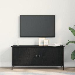 Berkfield Black Oak Tv Stand Black Oak Particle Board, Metal 102 X 35 X 45 Cm - thumbnail 4