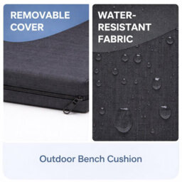 House Of Home Outdoor Bench Cushion Dark Grey 4 Seater 170Cm - thumbnail 4