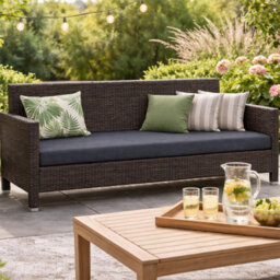 House Of Home Outdoor Bench Cushion Dark Grey 4 Seater 170Cm - thumbnail 6