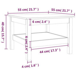 Berkfield Stylish Coffee Table Honey Brown 55X55X40 Cm Solid Wood Pine - thumbnail 7
