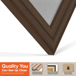 "16X16"" Walnut Classic Vinyl Record Frame With Silver Mount For 12 Inch Lp Disc - Ak Frames" - thumbnail 3