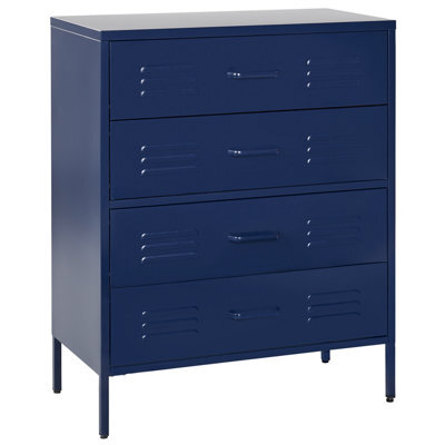 Beliani Chest Of Drawers Enago Metal Navy Blue - image 1