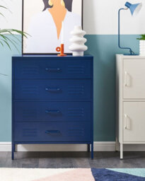 Beliani Chest Of Drawers Enago Metal Navy Blue - thumbnail 2
