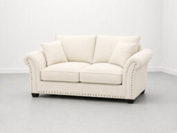Harrison Plush Velvet Sofa - Elegant Modern Sofa Collection - Cream 2 Seater