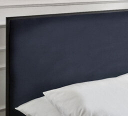 Cooper Navy Blue Velvet And Black Metal Bed Frame - 5Ft King Size - thumbnail 5