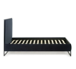 Cooper Navy Blue Velvet And Black Metal Bed Frame - 5Ft King Size - thumbnail 8
