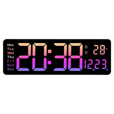 Large Wall Digital Clock With Led Digital Clock Adjustable Brightness Pink