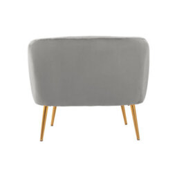Orsina Stylish Grey Velvet Chair With Gold Finish Legs, Back & Armrest Dining Chair, Easy To Clean Armchair - thumbnail 4