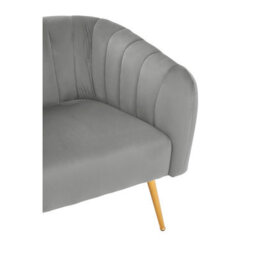 Orsina Stylish Grey Velvet Chair With Gold Finish Legs, Back & Armrest Dining Chair, Easy To Clean Armchair - thumbnail 5