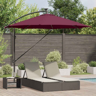 Berkfield Cantilever Banana Parasol Bordeaux Red 294 X 294 X 248 Cm - image 1