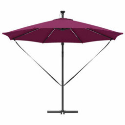 Berkfield Cantilever Banana Parasol Bordeaux Red 294 X 294 X 248 Cm - thumbnail 5