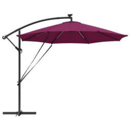 Berkfield Cantilever Banana Parasol Bordeaux Red 294 X 294 X 248 Cm - thumbnail 6