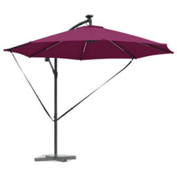 Berkfield Cantilever Banana Parasol Bordeaux Red 294 X 294 X 248 Cm - thumbnail 3