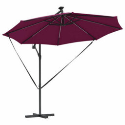 Berkfield Cantilever Banana Parasol Bordeaux Red 294 X 294 X 248 Cm - thumbnail 4