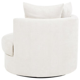 Beliani Swivel Armchair Dalby Fabric Light Beige - thumbnail 6