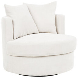 Beliani Swivel Armchair Dalby Fabric Light Beige