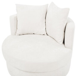 Beliani Swivel Armchair Dalby Fabric Light Beige - thumbnail 8