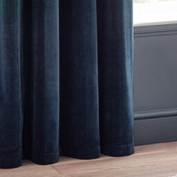 Yard Heavy Chenille Velvet Room Darkening Eyelet Curtain Pair Navy (W)168Cm X (D)137Cm - thumbnail 3