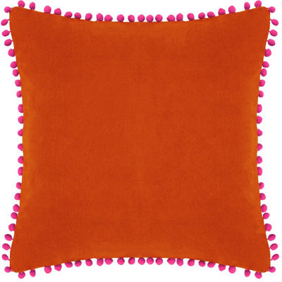 Paoletti Velvet Pom Pom Cotton Velvet Cushion Cover - image 1