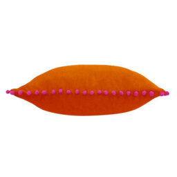 Paoletti Velvet Pom Pom Cotton Velvet Cushion Cover - thumbnail 2