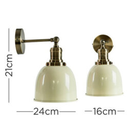Valuelights Wilhelm Antique Brass Adjustable Knuckle Joint Wall Light With Gloss Cream Dome Shade - thumbnail 4
