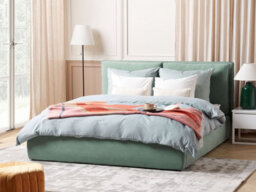 Beliani Ottoman Bed Velvet Bajonna 160 X 200 Cm (Eu King Size) Mint Green - thumbnail 2