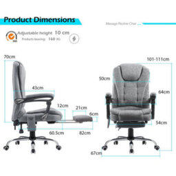 Grey With Footrest Ergonomic Swivel High Back Office Chair Computer Chair W/ Footrest Gaming Chair - thumbnail 2