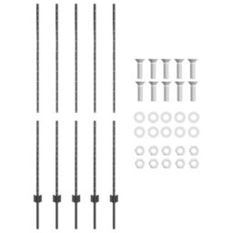 Berkfield Fence Posts Height Adjustable 10 Pcs Grey 160 Cm Steel - thumbnail 4
