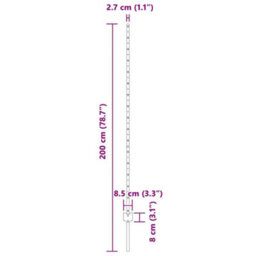 Berkfield Fence Posts Height Adjustable 10 Pcs Grey 160 Cm Steel - thumbnail 7