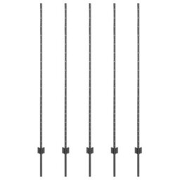 Berkfield Fence Posts Height Adjustable 10 Pcs Grey 160 Cm Steel - thumbnail 2
