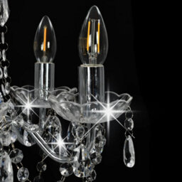 Walplus Chandelier With Crystal Beads Silver Round 5 X E14 - thumbnail 6