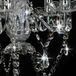 Walplus Chandelier With Crystal Beads Silver Round 5 X E14 - thumbnail 7