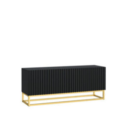 Tv Unit Ripple 100Cm - Black With Fluted Doors - thumbnail 9
