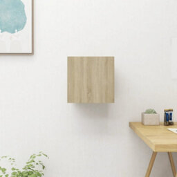 Berkfield Wall Mounted Tv Cabinet Sonoma Oak 30.5X30X30 Cm - thumbnail 4