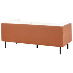 Wyld And Coco Novahome 3-Seater Sofa Off-White Fabric With Brown Faux Leather Shell, Water-Repellent. - thumbnail 9