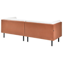 Wyld And Coco Novahome 3-Seater Sofa Off-White Fabric With Brown Faux Leather Shell, Water-Repellent. - thumbnail 6