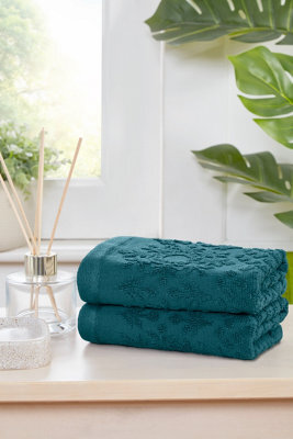 Rapport Home Versailles Jacquard Pure Cotton Face Towel Lagoon - image 1