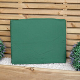 Samuel Alexander 3 Seater Chunky Rustic Wooden Garden Furniture Set With Angled Tray & Green Cushions - thumbnail 7