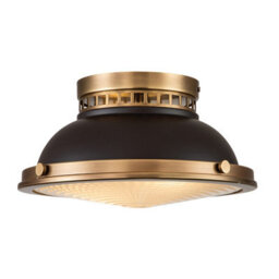 Luminosa Lighting Elstead Amelia 2 Light Bowl Semi Flush Ceiling Light, Buckeye Bronze, Restoration Bronze