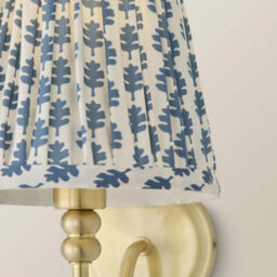 Valuelights Binky Gold Rechargeable Wall Light With Blue Floral Shade - thumbnail 3