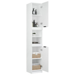 Walplus Bathroom Cabinet White 32X34X188.5 Cm Engineered Wood - thumbnail 6