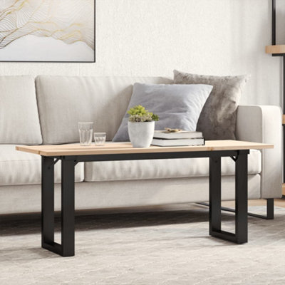 Walplus Coffee Table O-Frame 110X40X45 Cm Solid Wood Pine And Steel - image 1