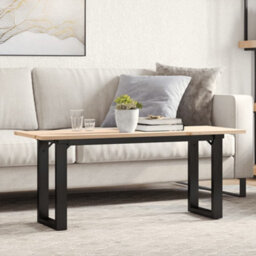 Walplus Coffee Table O-Frame 110X40X45 Cm Solid Wood Pine And Steel - thumbnail 1
