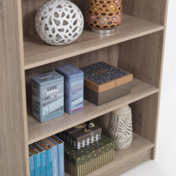 Bookcase Medium Narrow In Oak Modern Bookcase Storage Shelving For Home - thumbnail 5