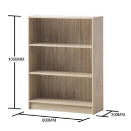 Bookcase Medium Narrow In Oak Modern Bookcase Storage Shelving For Home - thumbnail 2